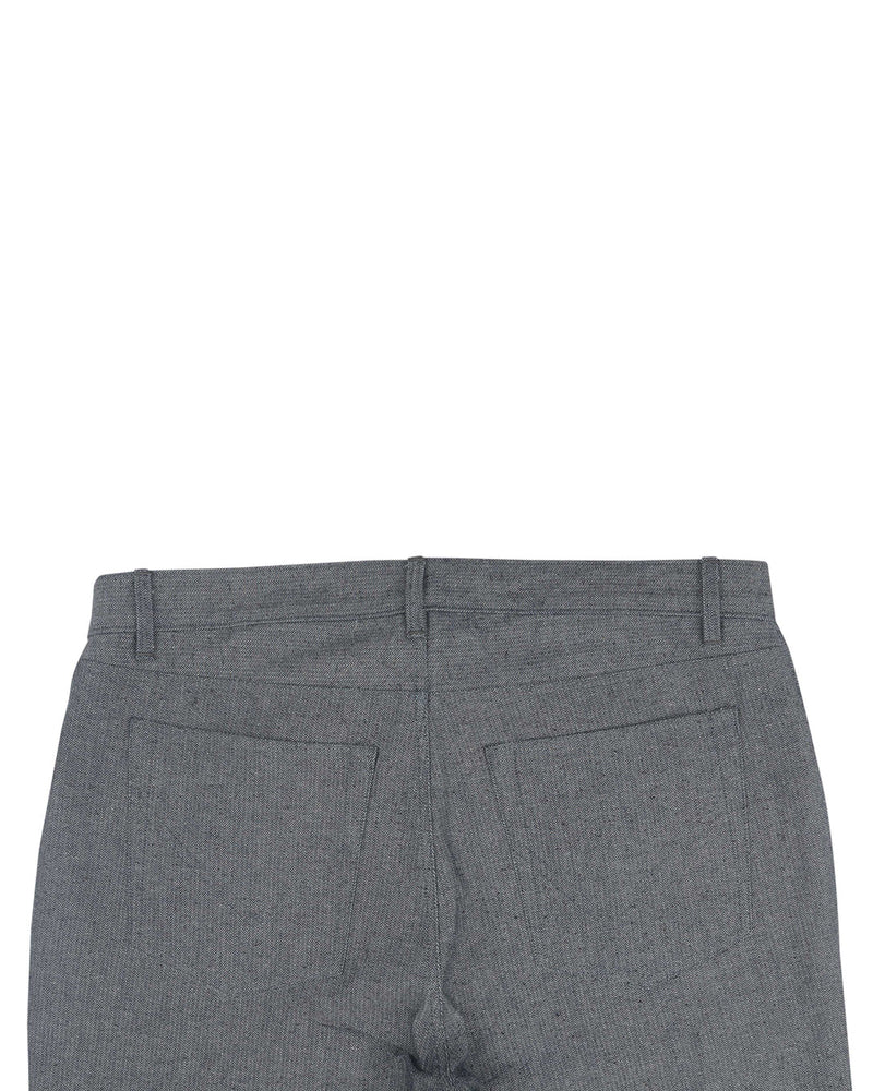 Denim: Navy Grey Slub Herringbone Jeans