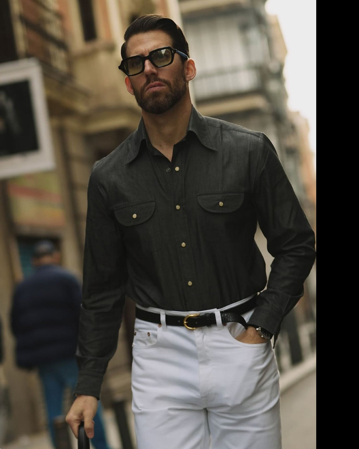 White Heavy Twill Jeans - 11