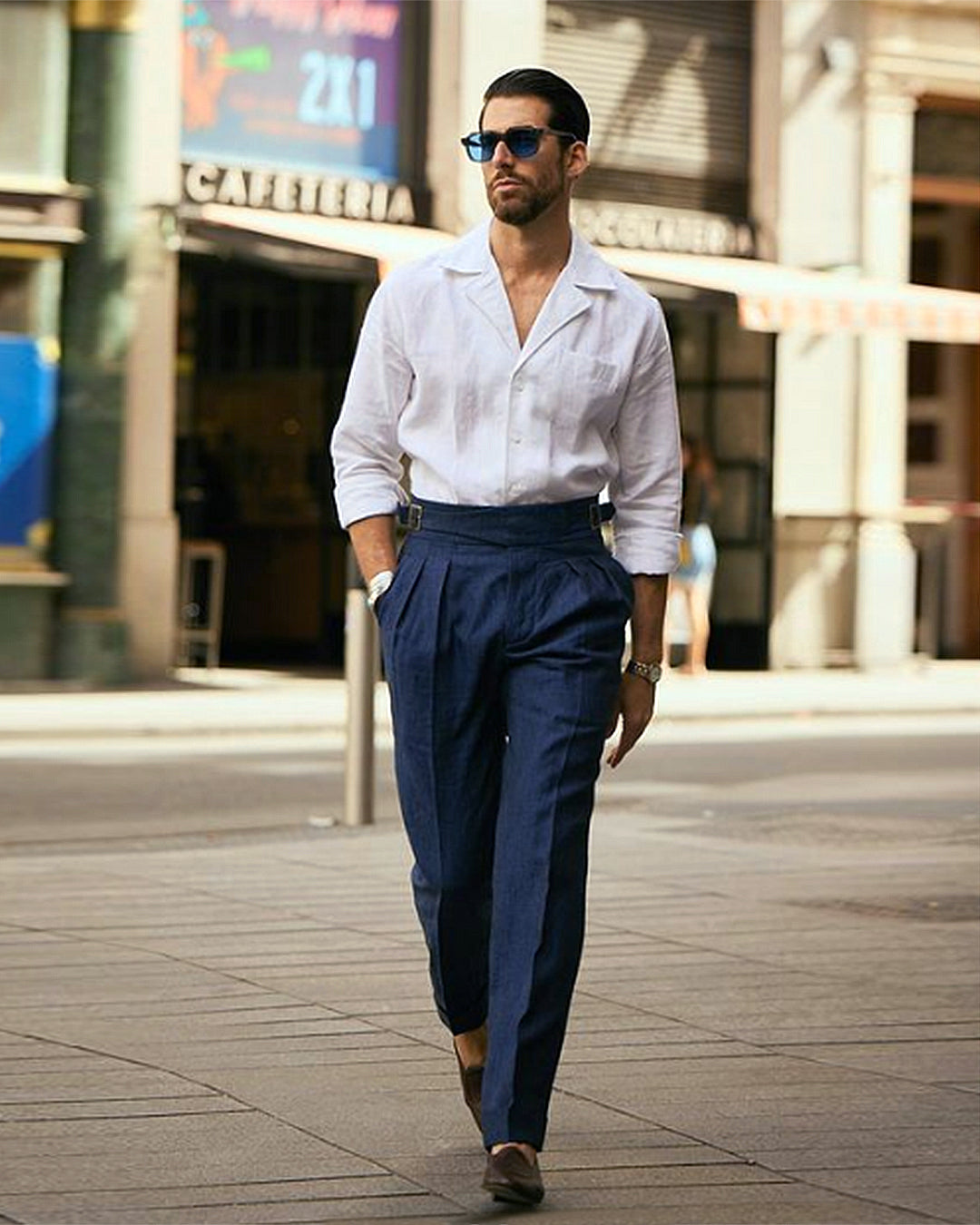 Gurkha Pants in Linen Dark Indigo - 5
