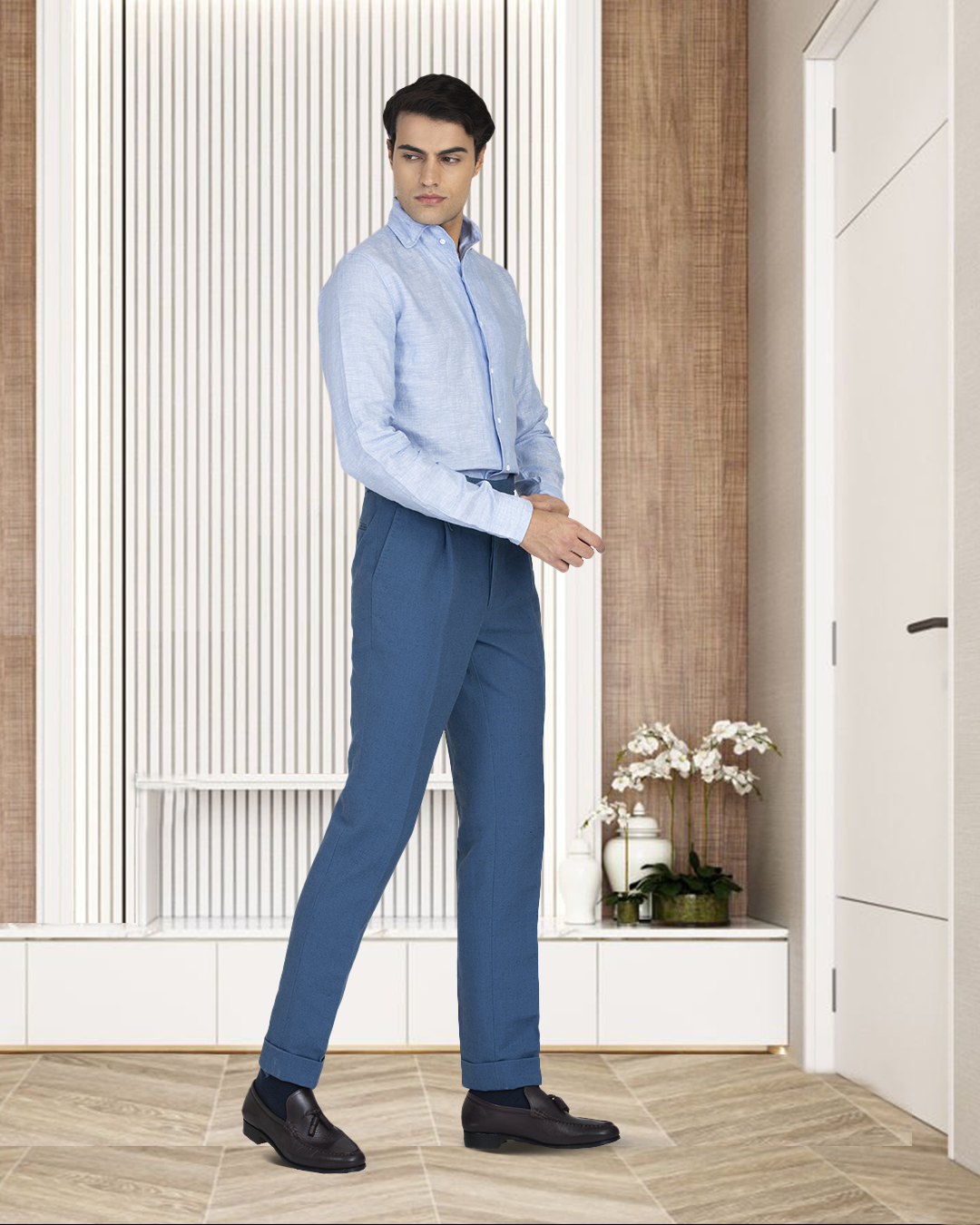 Linen Cotton Canvas: Steel Blue - 4