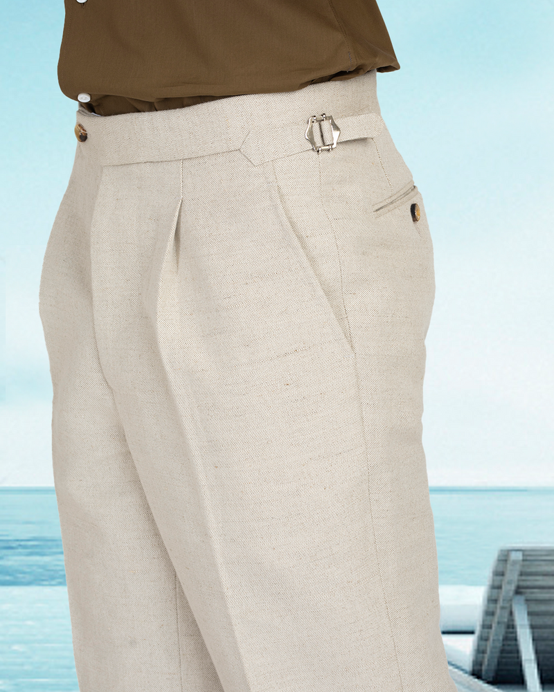 Linen Cotton Canvas: Jute Brown Shorts
