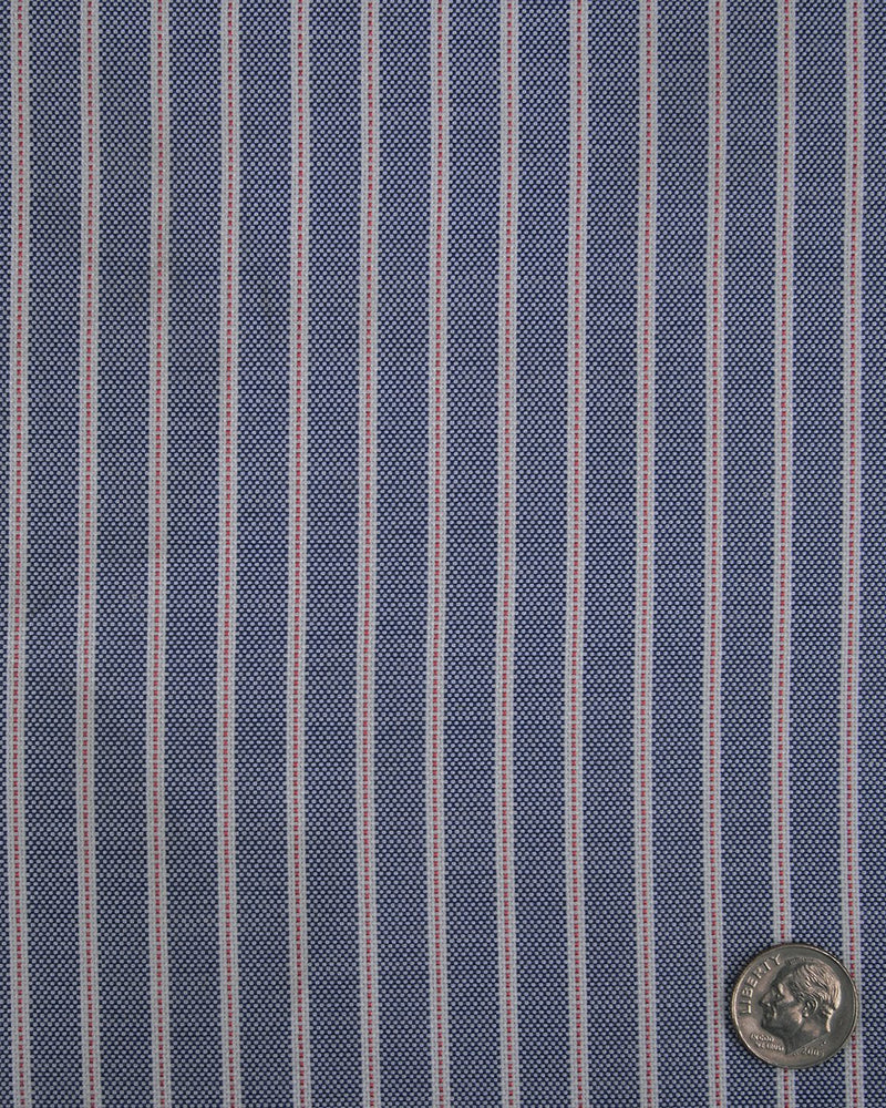 Navy Awning Red Pinstripes Oxford Shirt