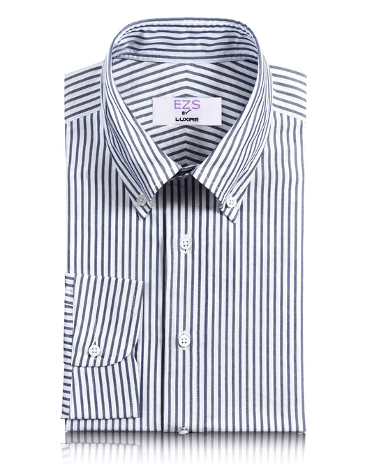 EZS Navy Candy Stripes Pinpoint oxford Shirt