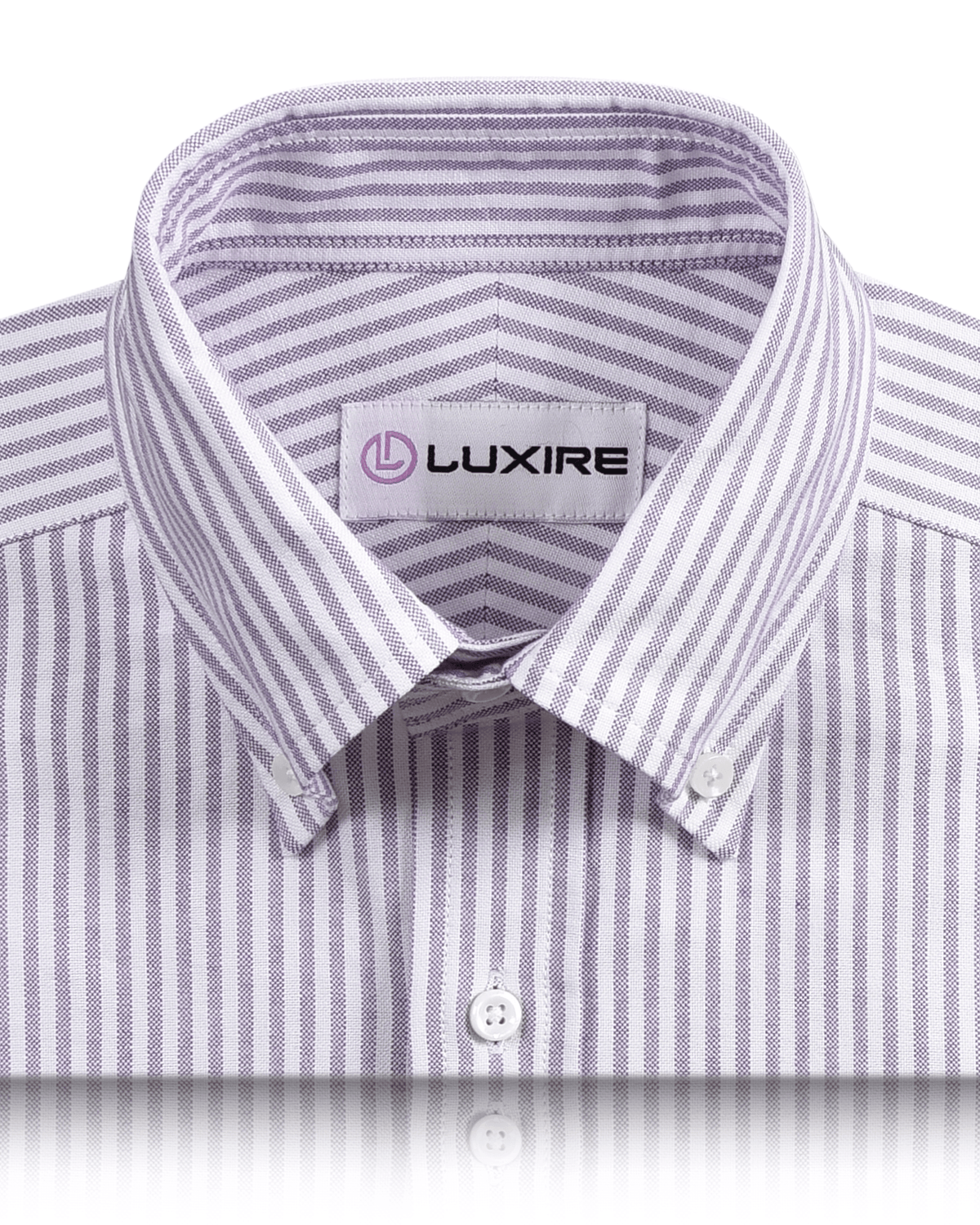 Purple  Dress Stripes Oxford Shirt - 2