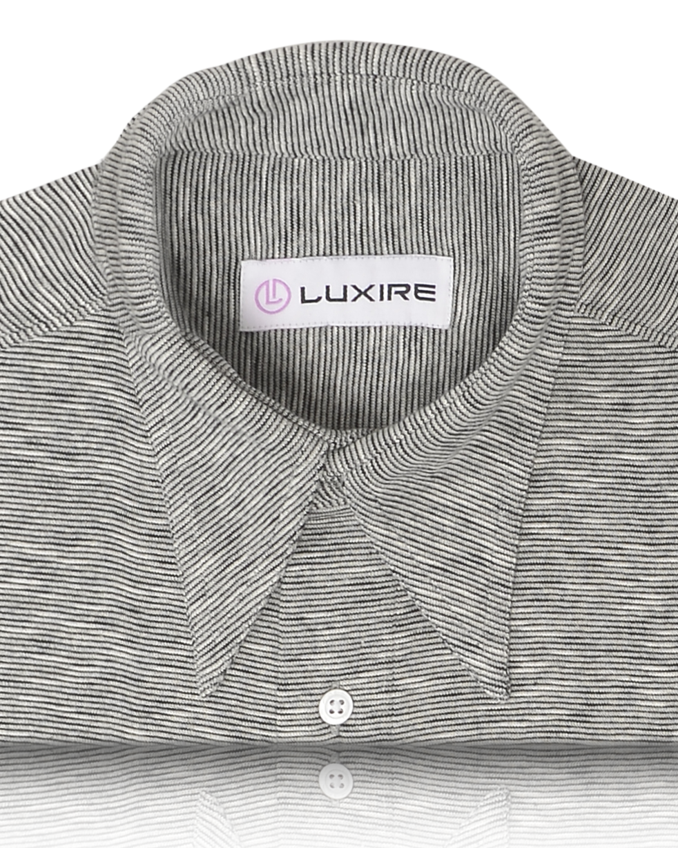 Black White Heather Polo T-Shirt - 2