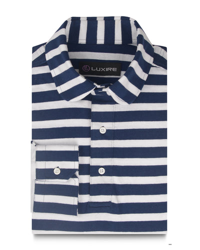 Cobalt Blue White Stripes T-shirt
