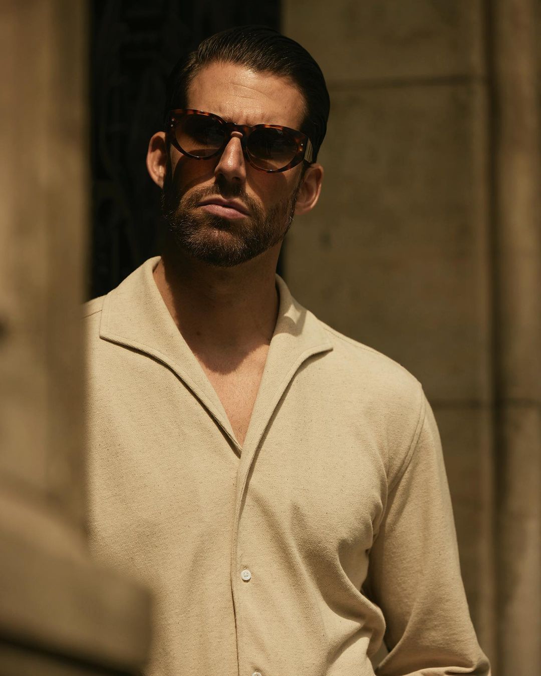 Heather Cream Linen Cotton Polo - 10