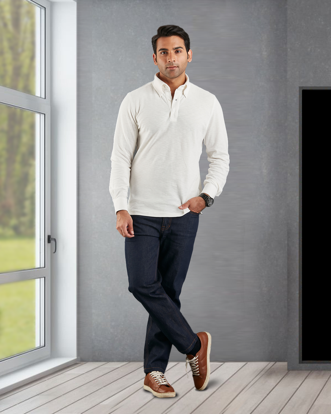 Ivory White Polo T-Shirt - 3