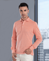Orange White Heather Polo T-Shirt