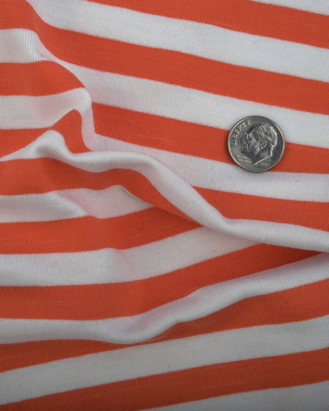 Orange white stripes T-shirt - 5