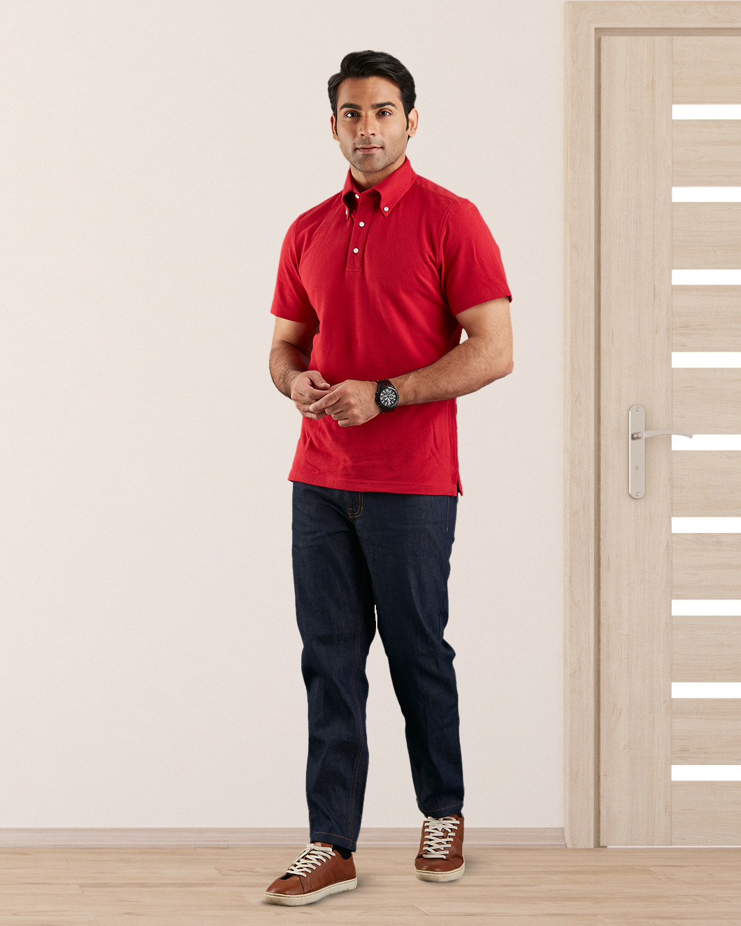Plain Red Polo T-Shirt - 3