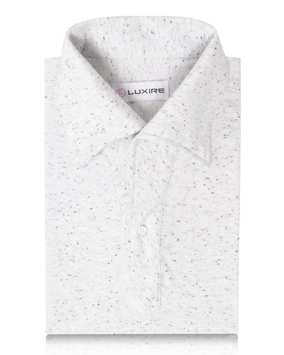 Speckled White Grey Polo Shirt