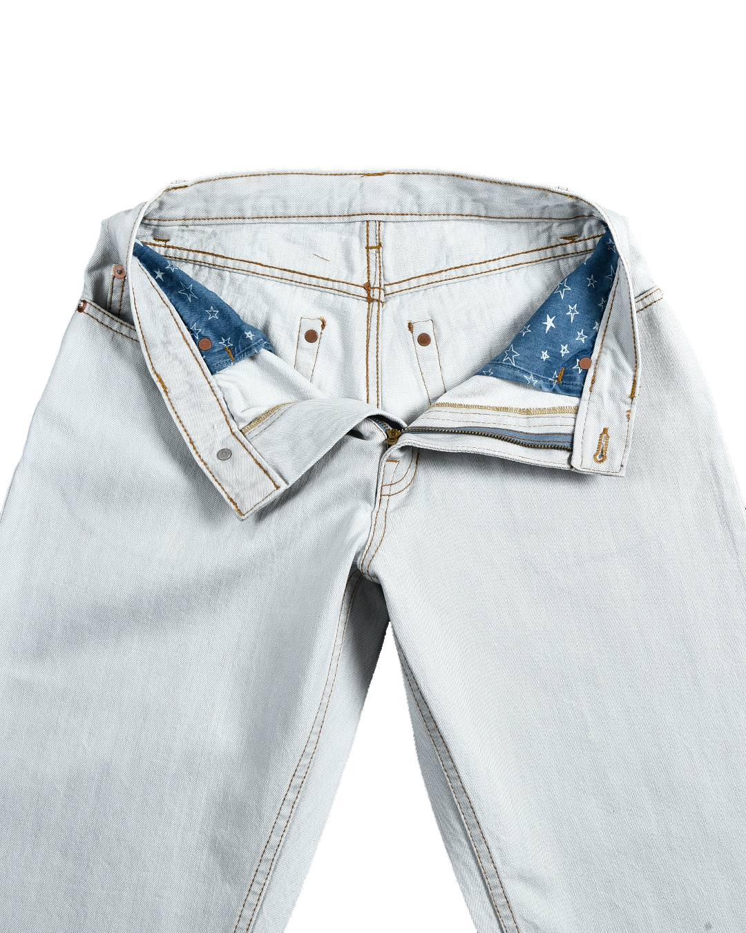 Fade Washed Blue Selvage With Turquoise Tint - 15 Oz Jeans - 5