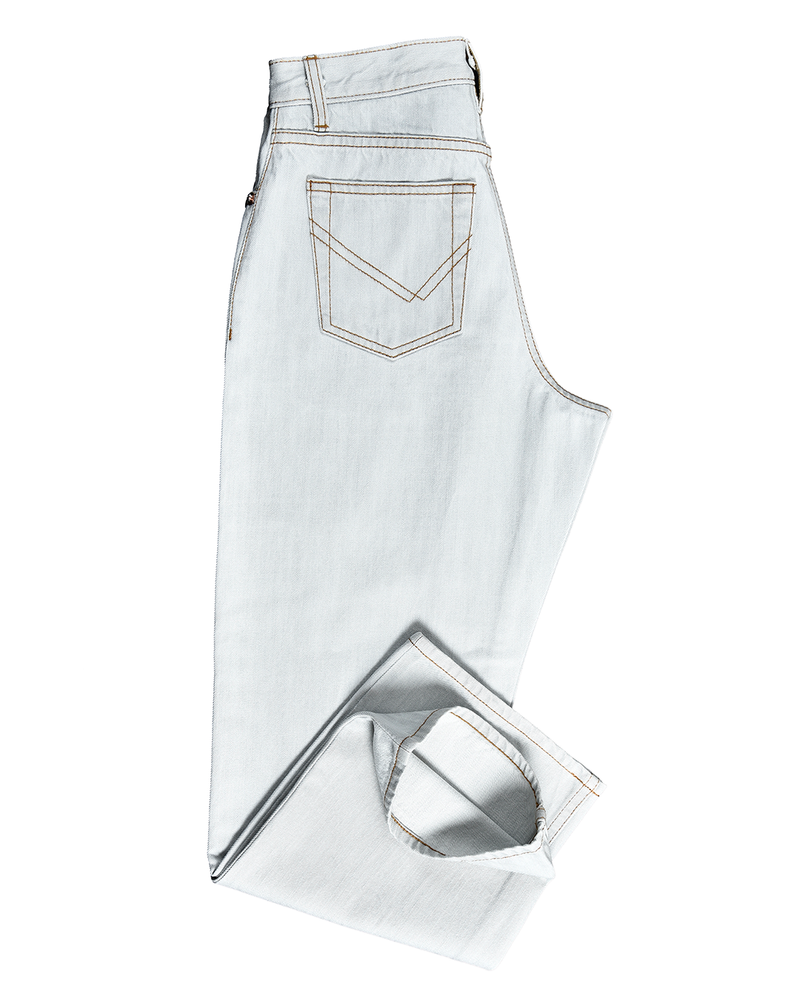 Fade Washed Blue Selvage With Turquoise Tint - 15 Oz Jeans