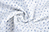Linen: Blue Printed Birds On White