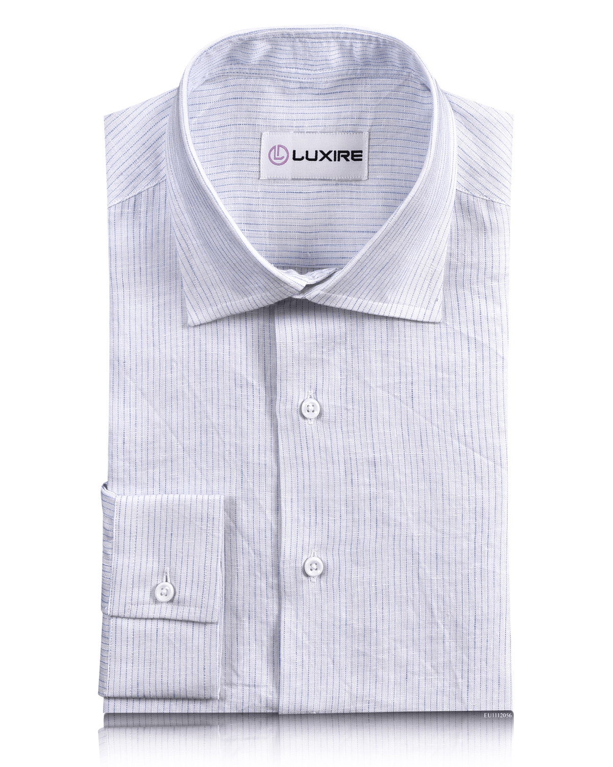 Blue White Pencil Stripes Linen Shirt - 1