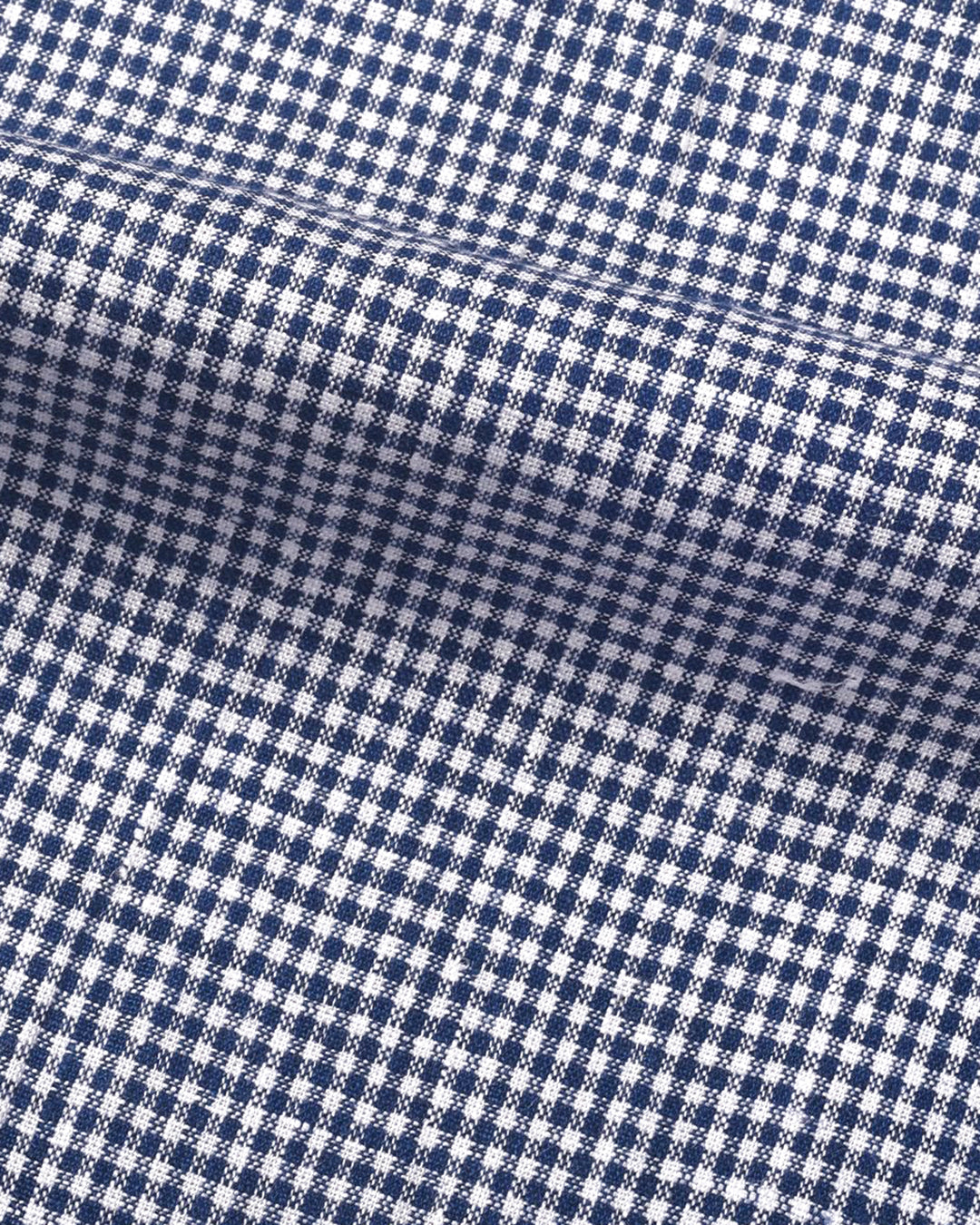 Blue White Gingham Linen Shirt - 4
