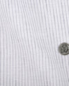 Linen:Vertical Grey Pinstripes on white