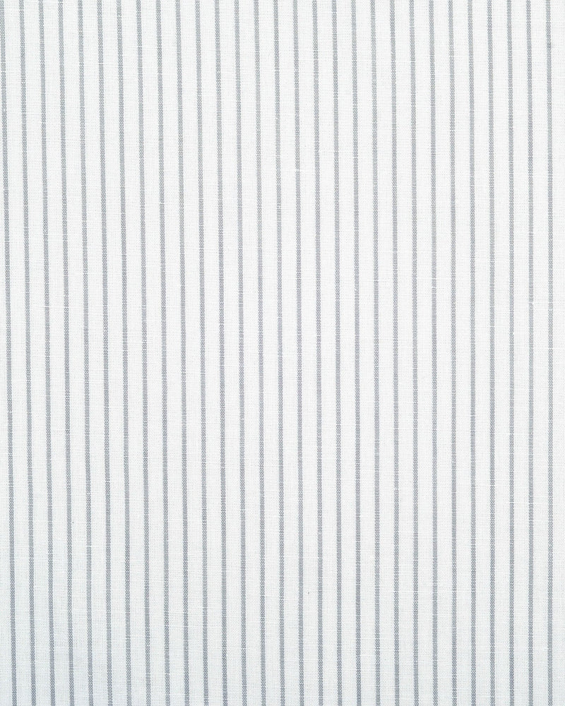 Cotton Linen: Grey Candy Stripes On White Shirt