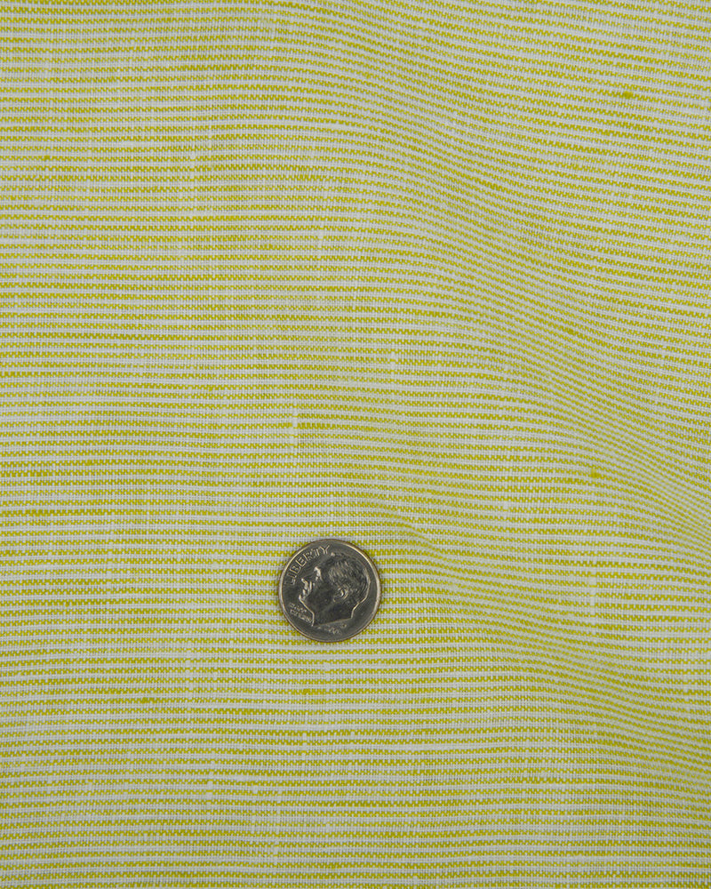 Linen: Lemon Green Pin Stripes