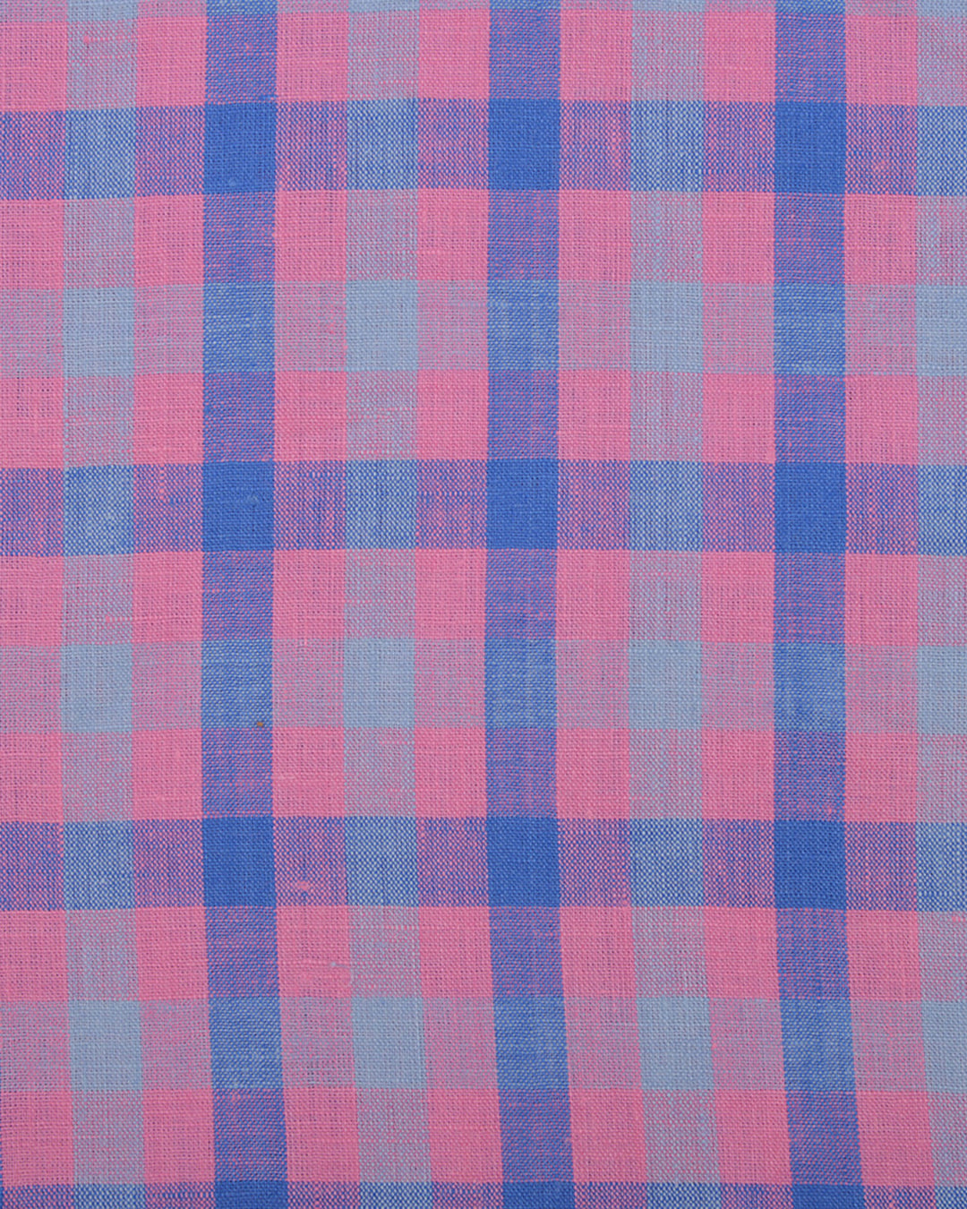 Linen: Pink Blue Gingham Checks - 4