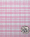 Cotton Linen: Light Pink Tartan Checks On White