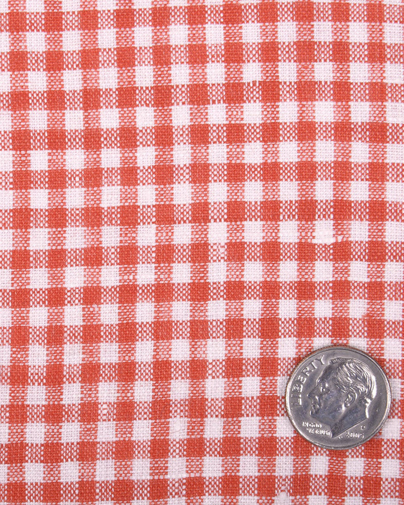 Linen: Red White Gingham Checks