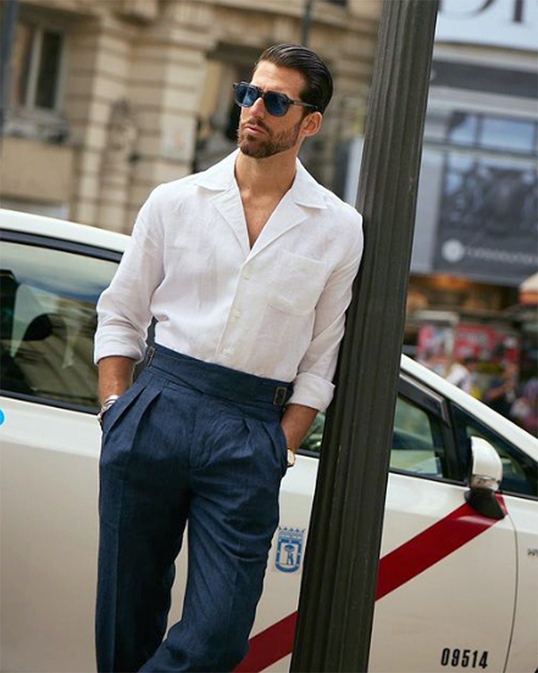 Summer Camp Collar Shirt in Crisp White Linen - 3