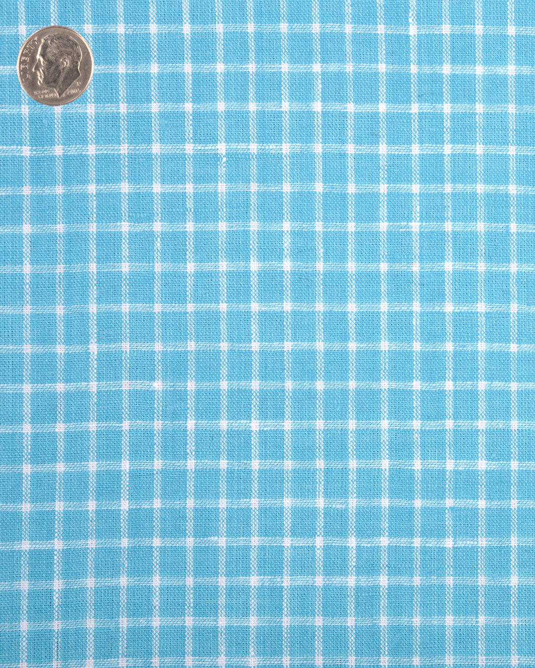 Linen: Teal Blue Graph Checks - 5