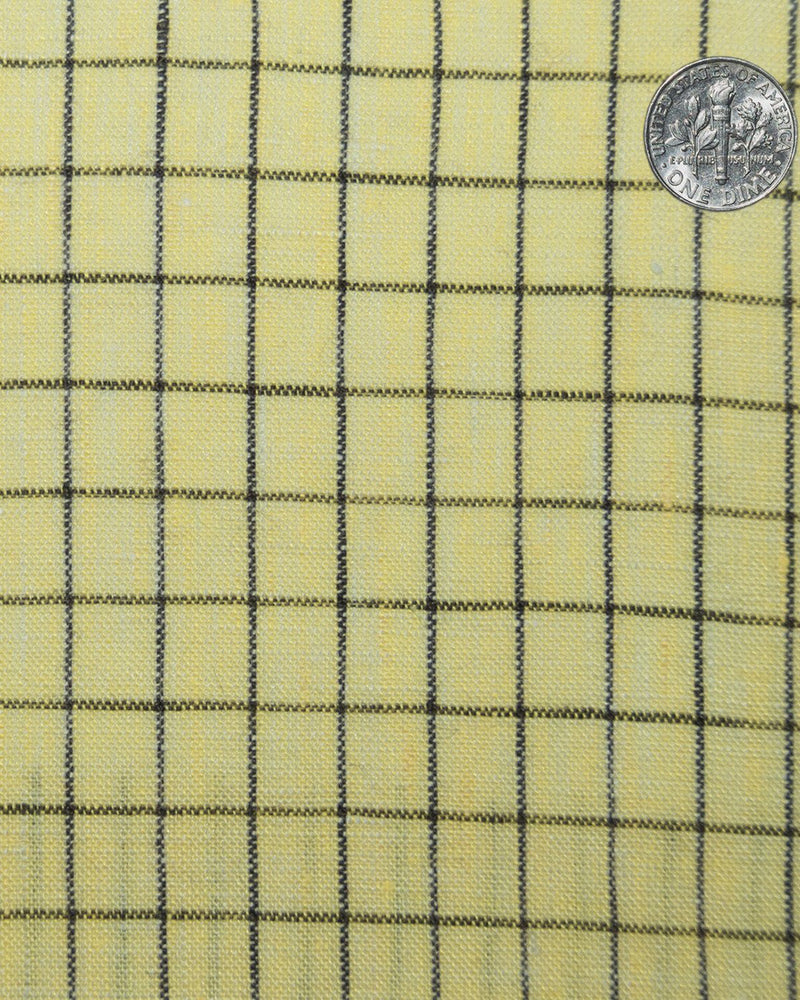 Linen: Yellow with Blue Black Graph Checks