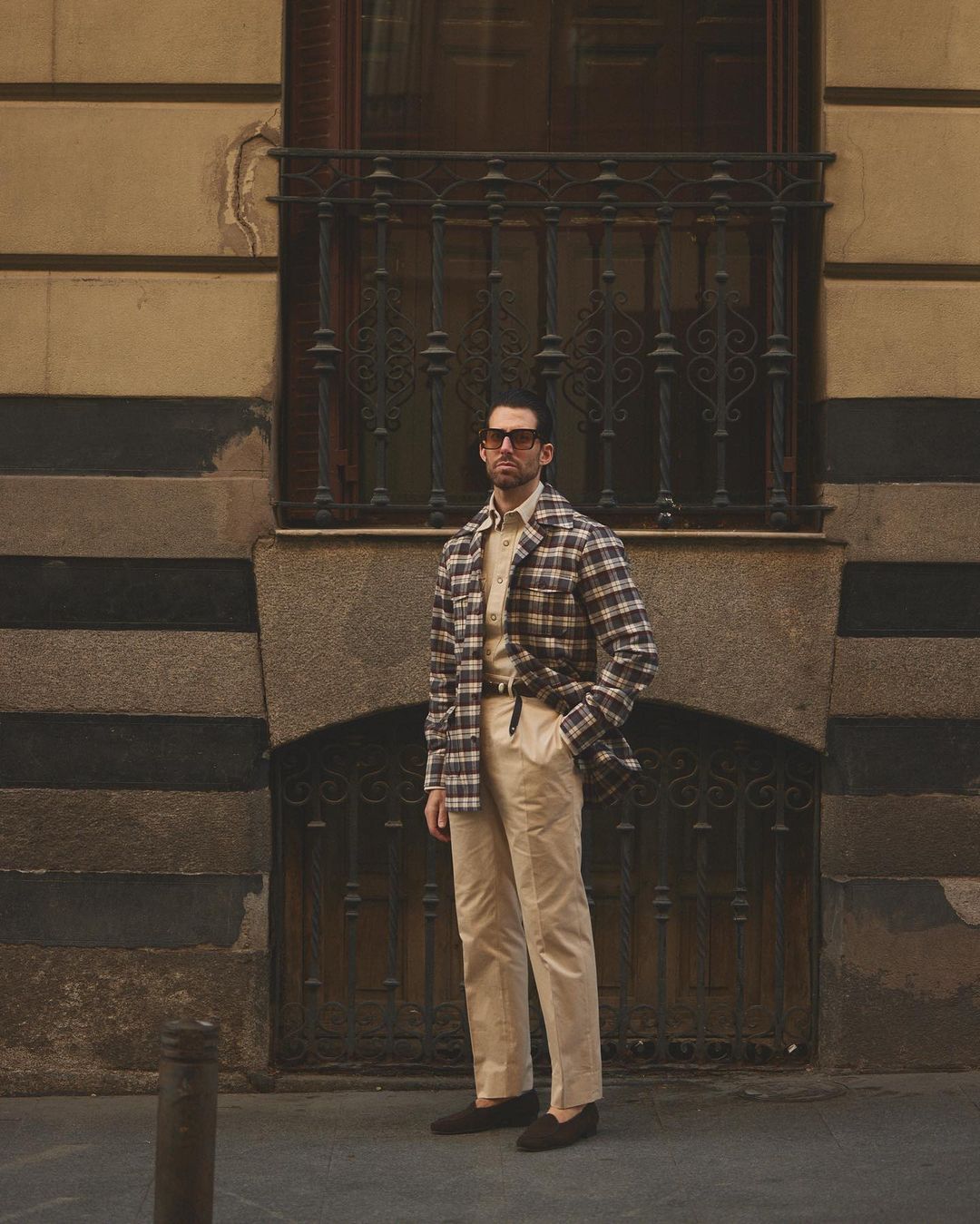 Brown Ecru Checks Flannel Shirt Jacket - 3