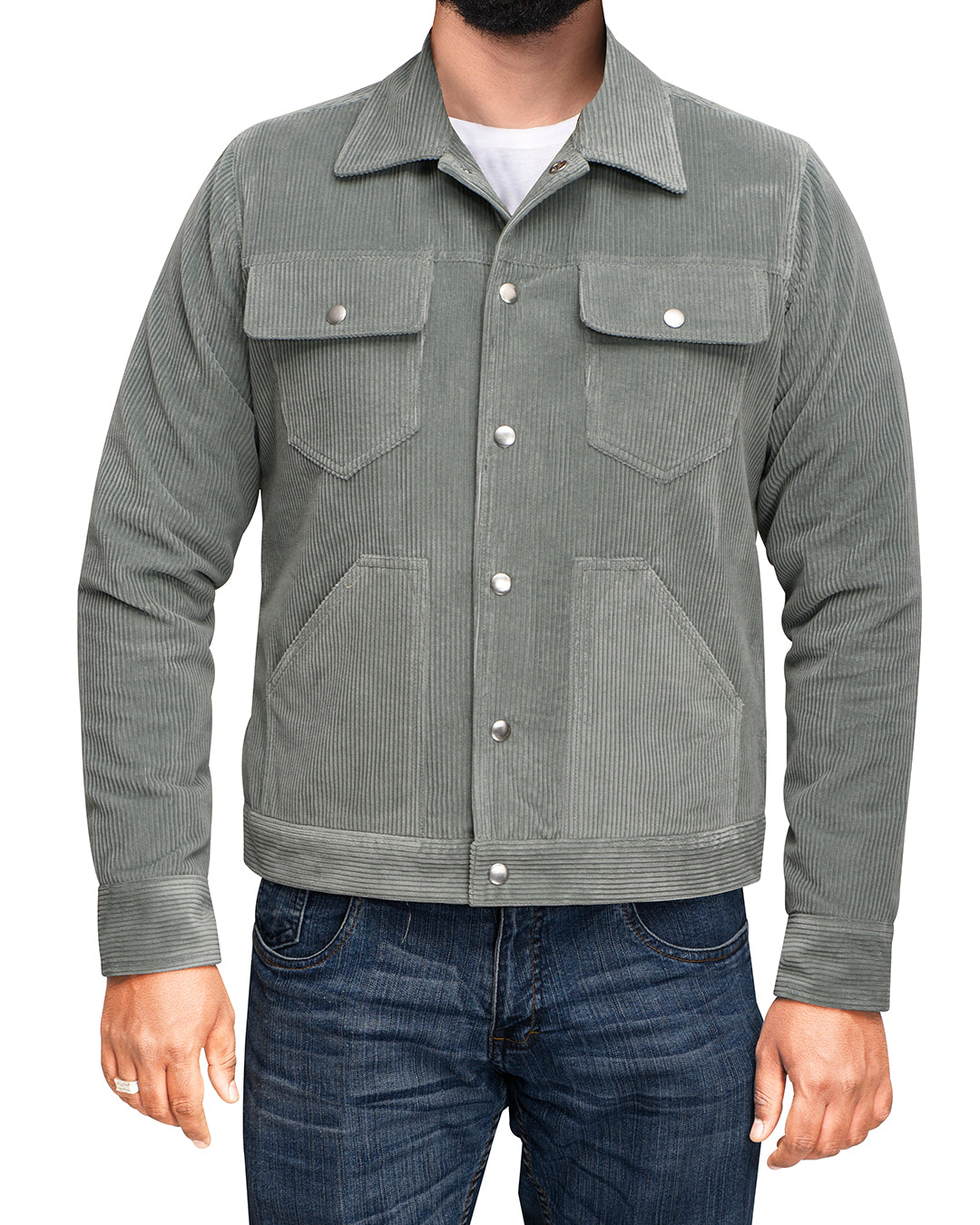 Modrone Duck-Egg Corduroy Jacket - 1