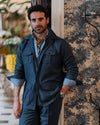 Shirt Jacket in Dugdale Navy Blue Wool Flannel
