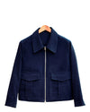 Zegna Dark Blue Cashco Moleskin Shirt Jacket