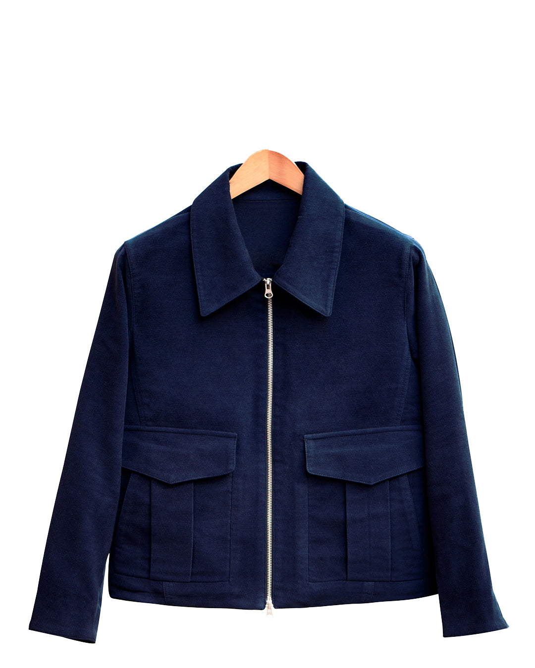 Zegna Dark Blue Cashco Moleskin Shirt Jacket - 3