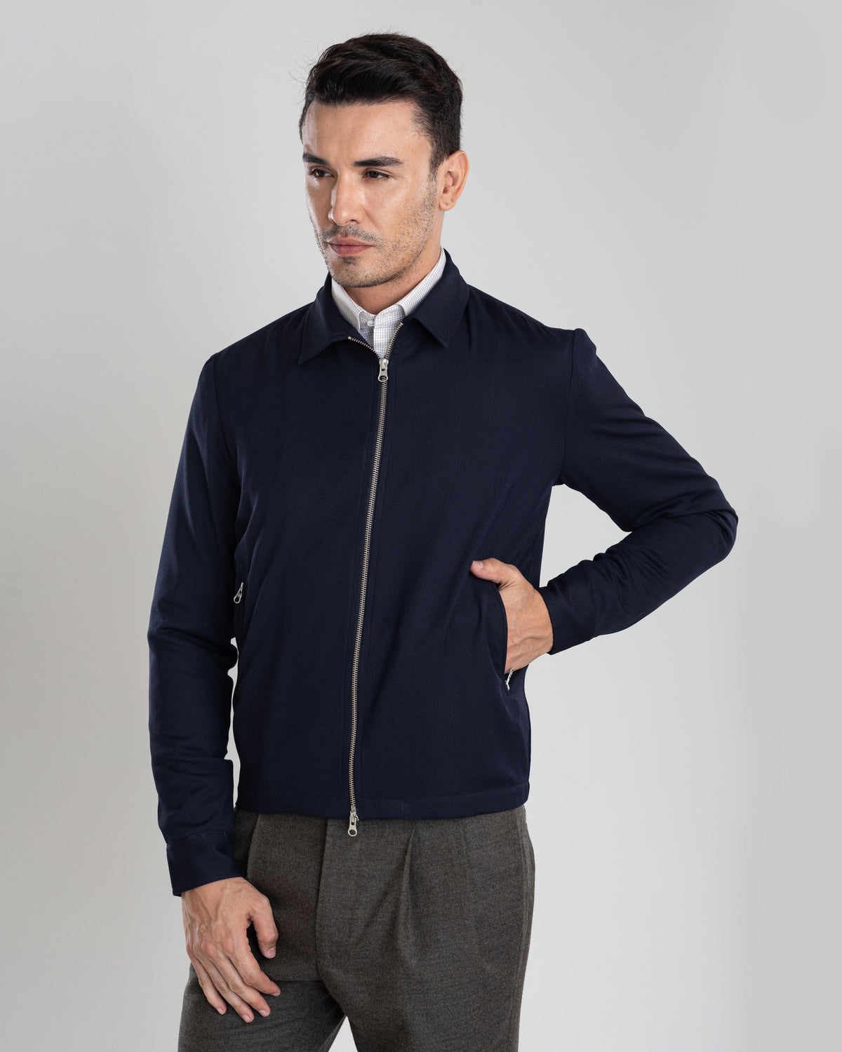 VBC: Navy Covert Twill Shirt Jacket - 1