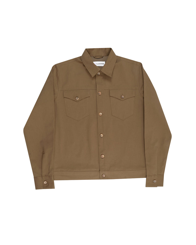 Khaki Twill Shirt Jacket