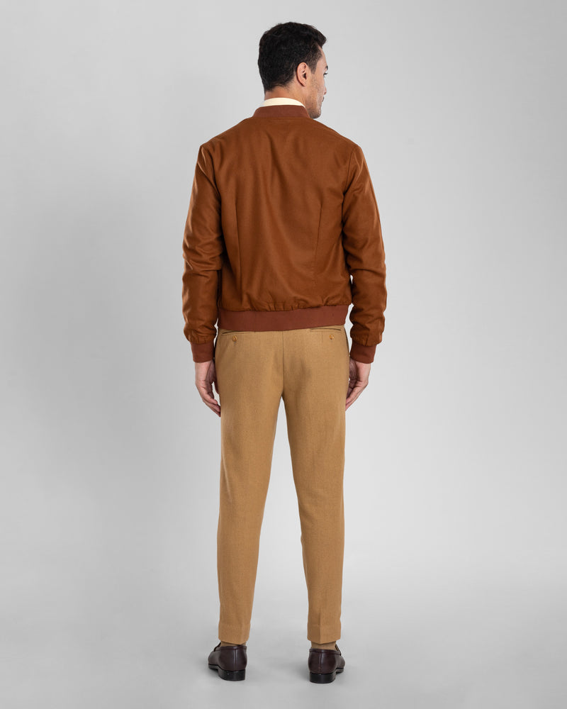 VBC:100% Wool Brown Flannel Shirt Jacket