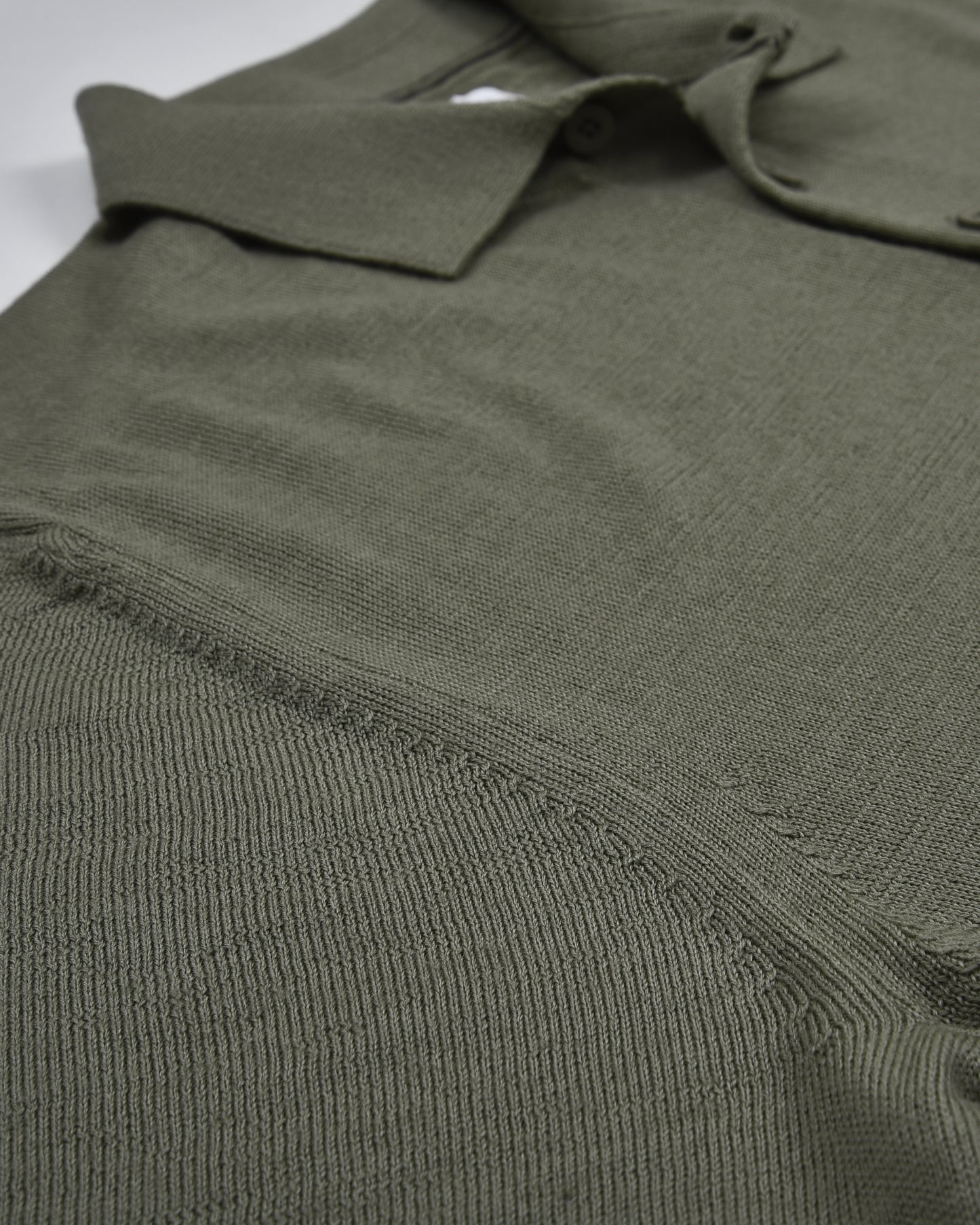 EZS Merino Wool Pale Olive  Long Sleeve Polo