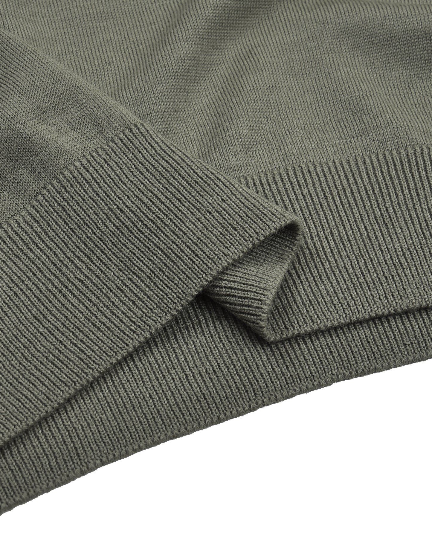 EZS Merino Wool Pale Olive  Long Sleeve Polo