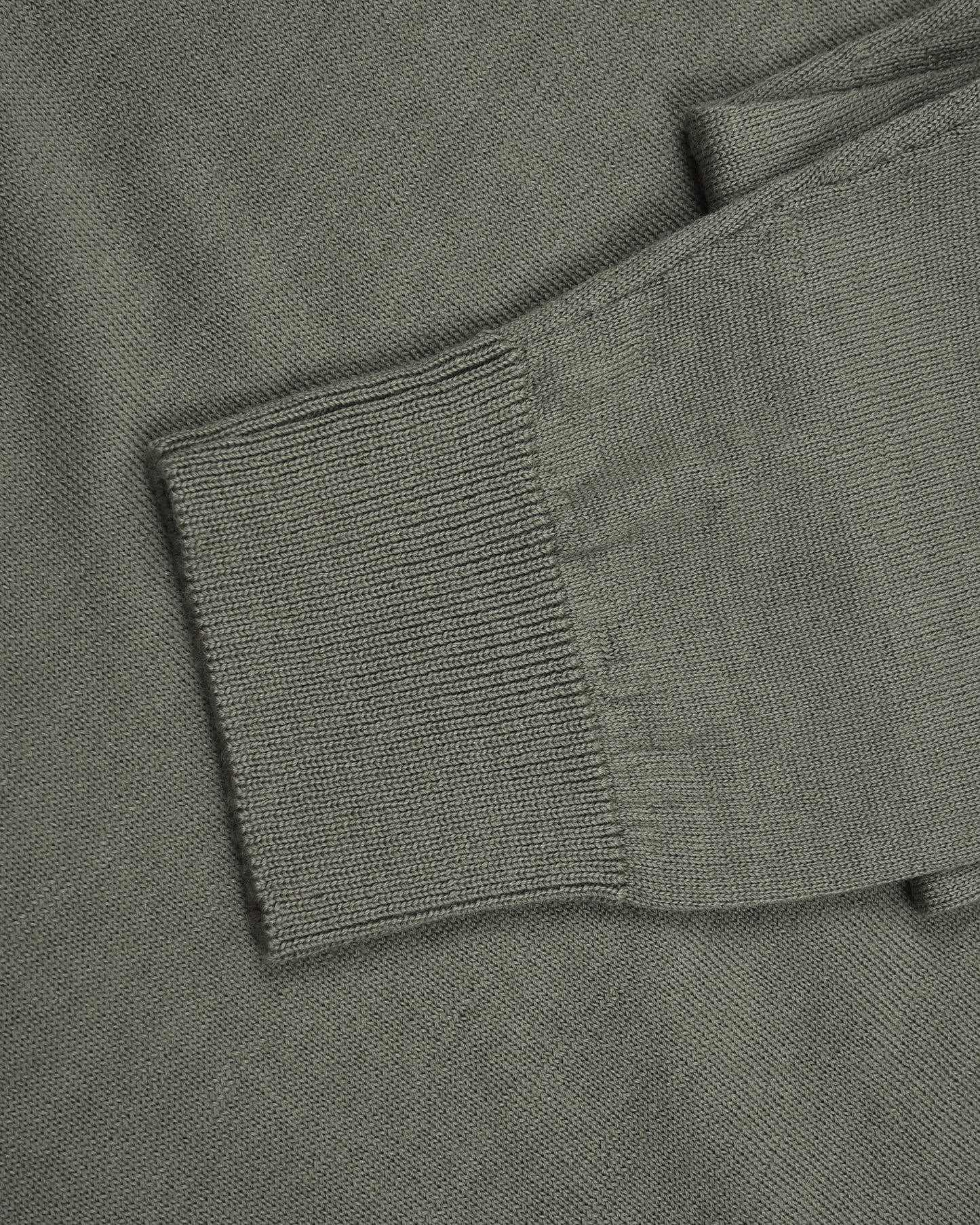 EZS Merino Wool Pale Olive  Long Sleeve Polo