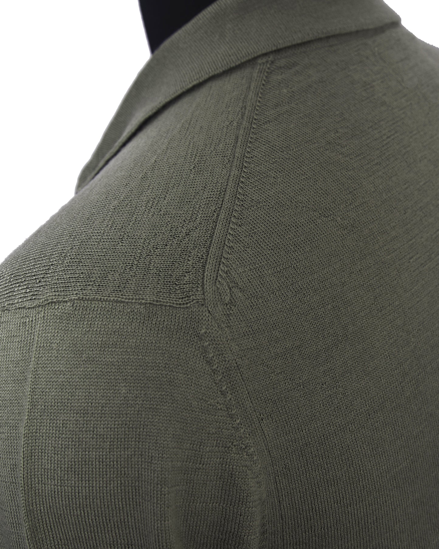 EZS Merino Wool Pale Olive  Long Sleeve Polo