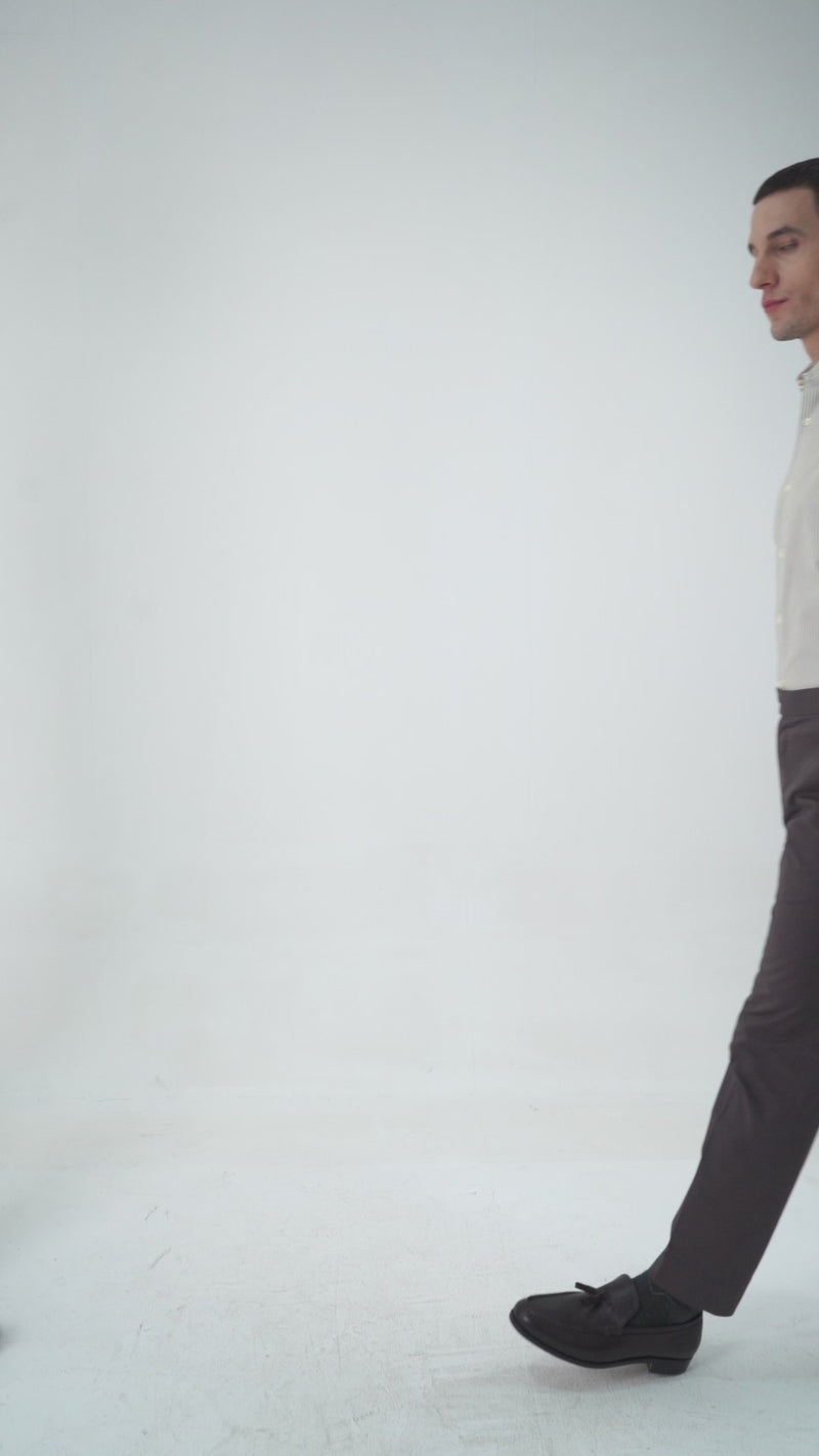 Brown White Candy Stripes Shirt