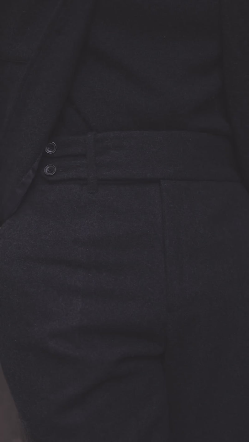 Shirt Jacket in Charcoal Grey Wool
