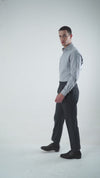 Pleated Dugdale Dark Grey Wool Flannel Dress Pant