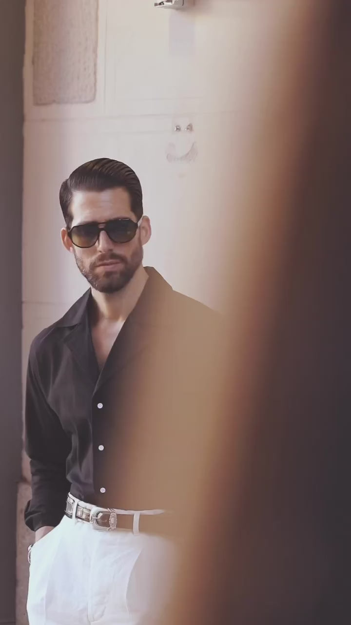 Black Linen Classic Shirt