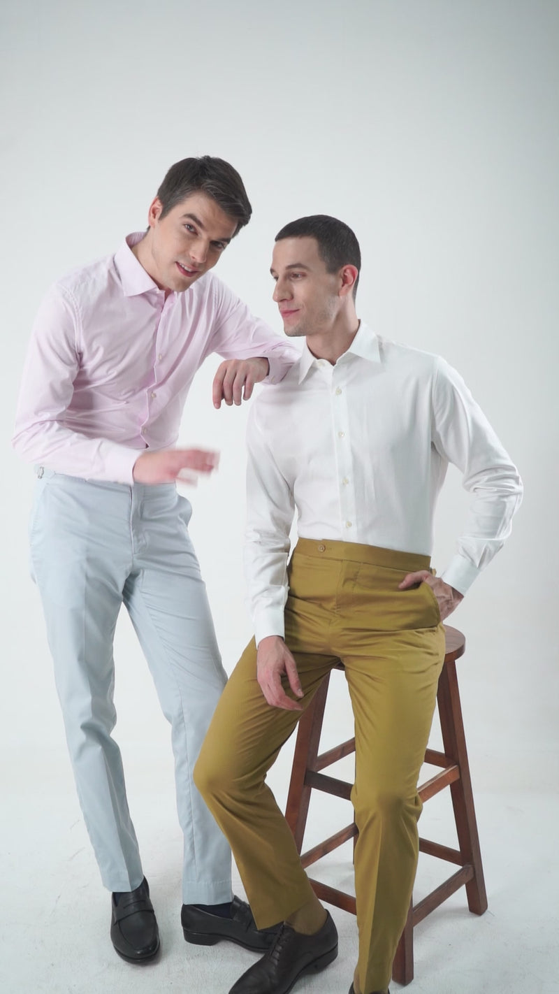 Grey Cotton Dress Pant