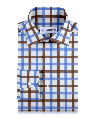 Monti Brown Blue Windowpane Tattersall