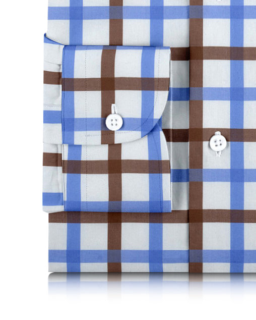 Monti Brown Blue Windowpane Tattersall