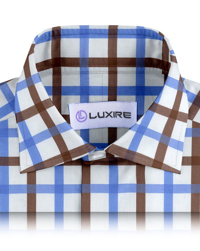 Monti Brown Blue Windowpane Tattersall